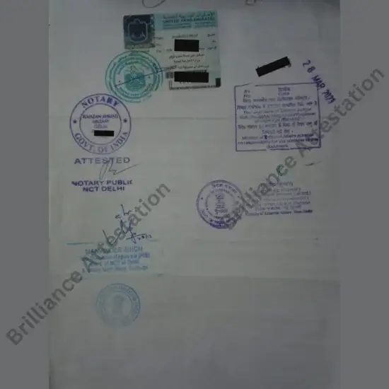 Commercial Documents Attestation sample